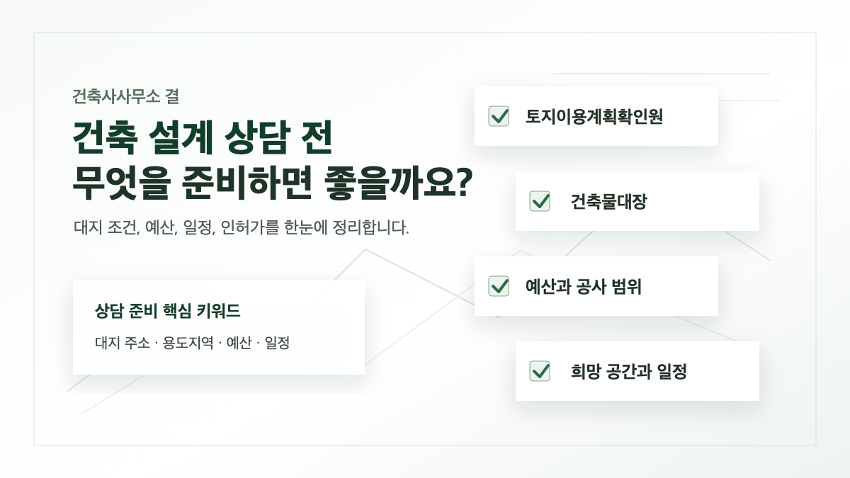 건축설계 상담 준비 체크리스트