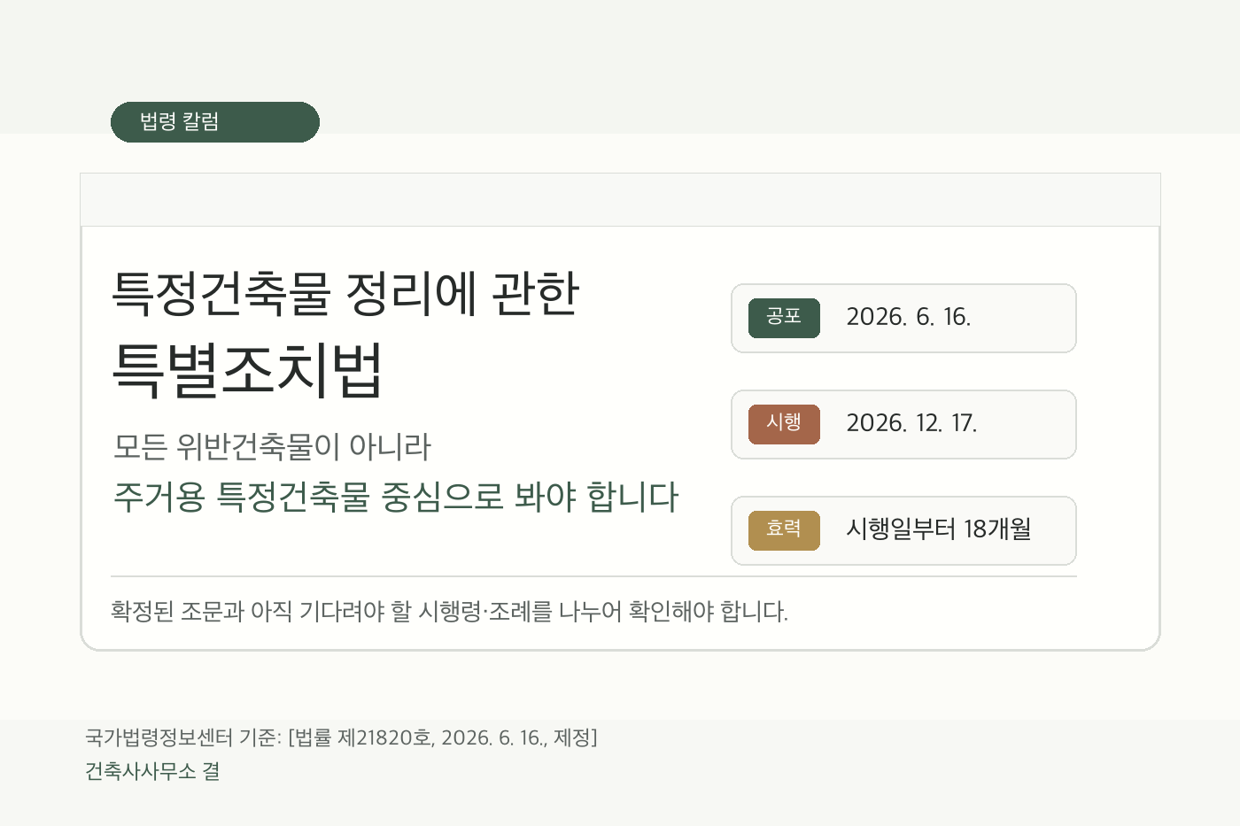 특정건축물 특별조치법 검토 이미지